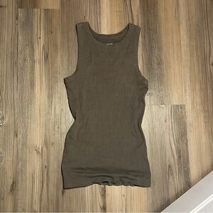 Maurices Olive Brown Ribbed Tank Top
